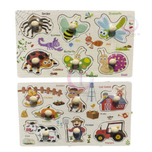 puzzle de animales nariz de botón con encaje
